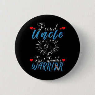 Badge Rond 5 Cm Fière Oncle D'Un Diabète Type 1 Sensibilisation De