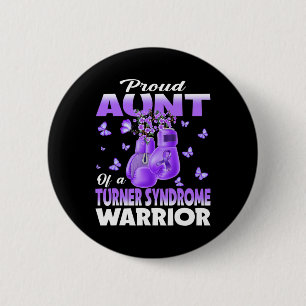 Badge Rond 5 Cm Fière Tante D'Un Syndrome De Turner Sensibilisatio