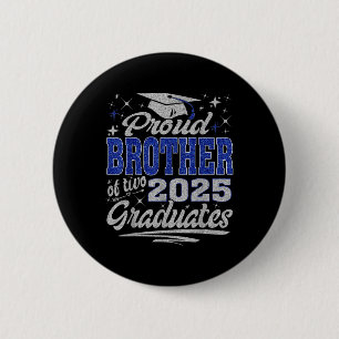 Badge Rond 5 Cm Fièrement frère de deux diplômés de 2025 jumeaux d