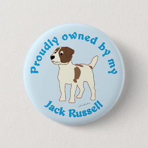 Badge Rond 5 Cm Fièrement possédé par mon Jack Russell Terrier