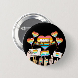 Badge Rond 5 Cm Fierté amour. L'amour est juste. Mois de fierté.