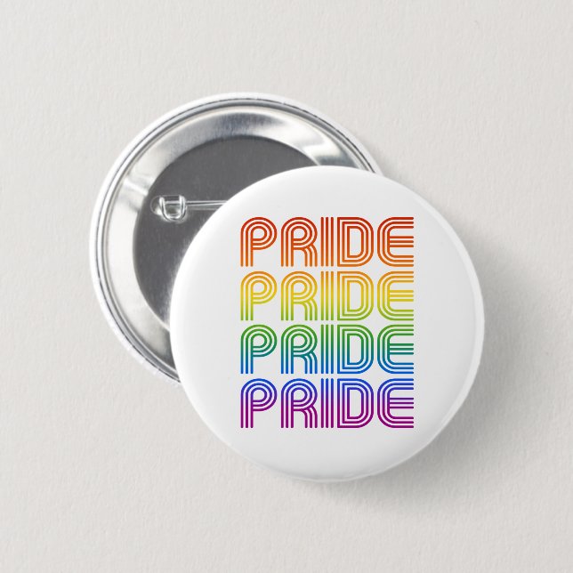 Badge Rond 5 Cm Fierté Arc-en-ciel Rétro (Devant & derrière)