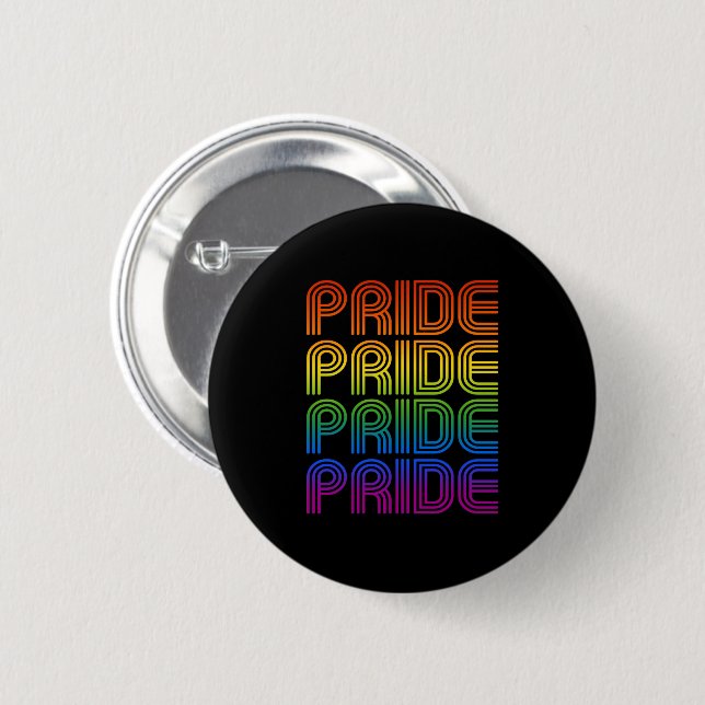 Badge Rond 5 Cm Fierté Arc-en-ciel Rétro (Devant & derrière)