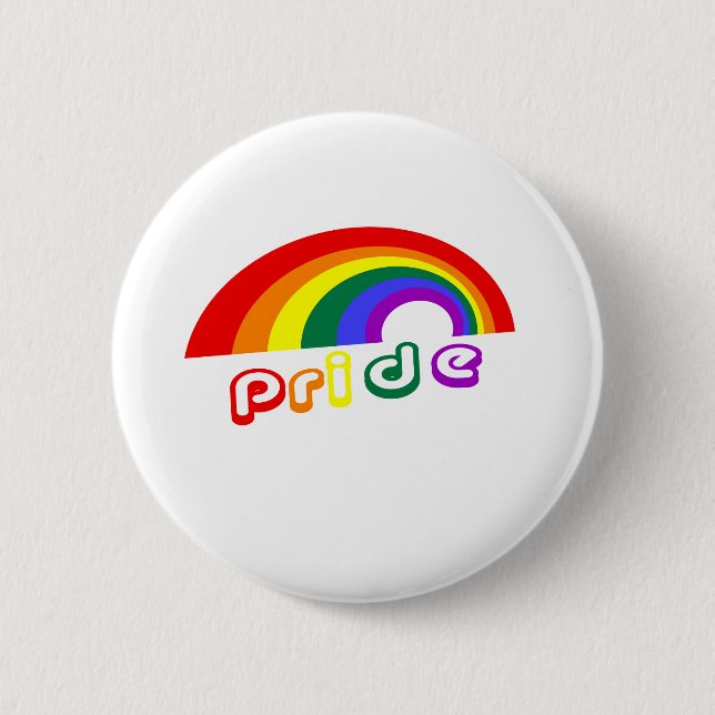 Badge Rond 5 Cm "Fierté" avec l'arc-en-ciel (Devant)