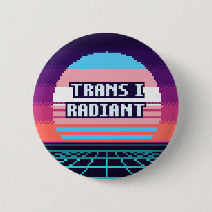 Badge Rond 5 Cm Fierté catalane radieuse Trans Pixel Bouton