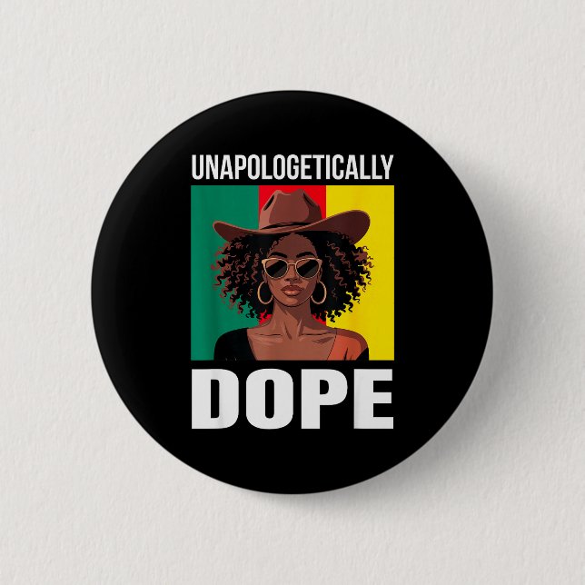 Badge Rond 5 Cm Fierté d'autonomisation des femmes afro sans excus (Devant)