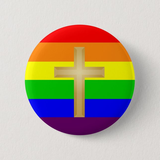 Badge Rond 5 Cm Fierté de chrétien de GLBT (Devant)