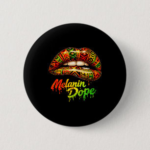 Badge Rond 5 Cm Fierté de femme noire lèvres tribales fortes reine
