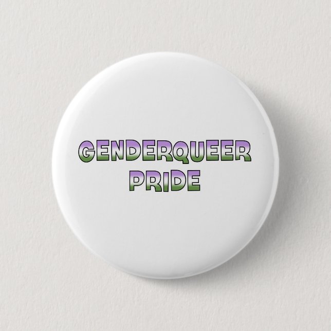 Badge Rond 5 Cm Fierté de Genderqueer (Devant)