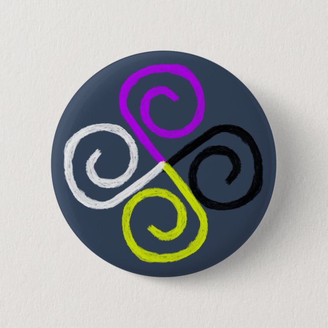 Badge Rond 5 Cm Fierté de Nonbinary (Devant)