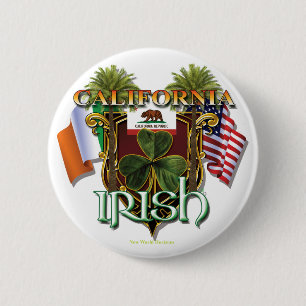 Badge Rond 5 Cm Fierté d'Irlandais de la Californie