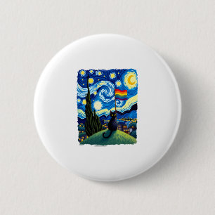 Badge Rond 5 Cm Fierté Gay Chat Art Chat Style Nuit Étoilée LGBTQ 