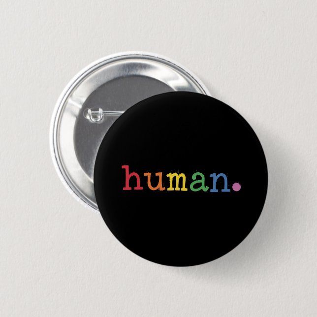 Badge Rond 5 Cm Fierté humaine LGBT Rainbow LGBTQ Égalité (Devant & derrière)