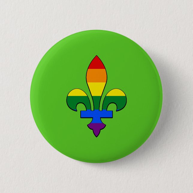 Badge Rond 5 Cm Fierté LGBT fleur-de-lis (Devant)
