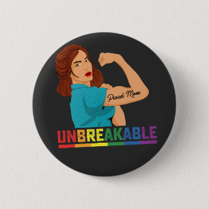 Badge Rond 5 Cm Fierté LGBT Indestructible Fière Maman gay Lesbien