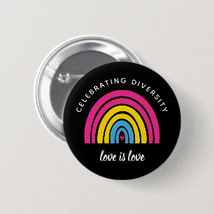 Badge Rond 5 Cm Fierté Pansexuelle Célébrer la diversité L'amour e
