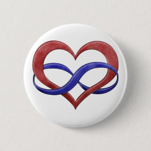 Badge Rond 5 Cm Fierté polyamérale Coeur infini