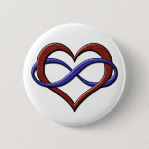 Badge Rond 5 Cm Fierté polyamérale Coeur infini