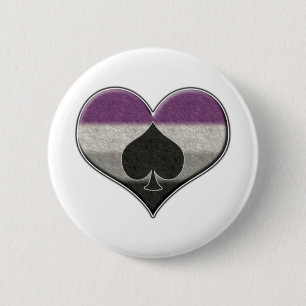 Badge Rond 5 Cm Fierté sexuelle Coeur avec l'As