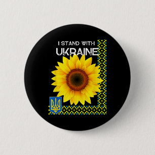 Badge Rond 5 Cm Fierté ukrainienne Je suis avec l'Ukraine Tourneso