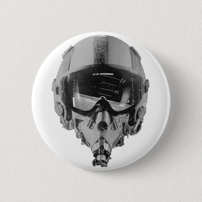 Badge Rond 5 Cm Fighter Pilot Helmet and Altimeter (Devant)