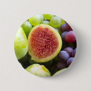 Badge Rond 5 Cm Figues fraîches et raisins