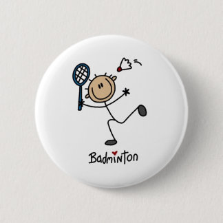Badge Rond 5 Cm Figure de bâton de badminton