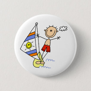 Badge Rond 5 Cm Figure de bâton de parachute