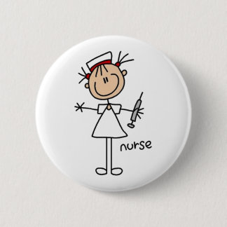 Badge Rond 5 Cm Figure du bâton infirmière