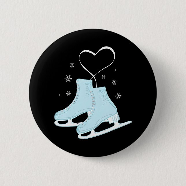 Badge Rond 5 Cm Figure Patinage sur glace Coeur Figure Patinage Am (Devant)