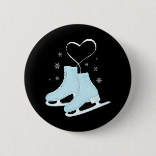 Badge Rond 5 Cm Figure Patinage sur glace Coeur Figure Patinage Am