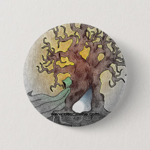 Badge Rond 5 Cm Figure verte