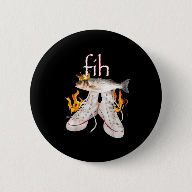 Badge Rond 5 Cm Fih Scute Ss Cute Sss Fish Funny Misspelled Fish M (Devant)