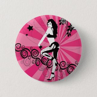Badge Rond 5 Cm Filets et roses indien