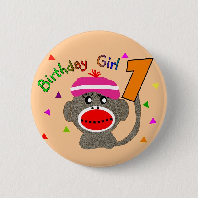 Badge Rond 5 Cm Fille "1" d'anniversaire ans (Devant)