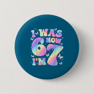 Badge Rond 5 Cm Fille 7 ans Anniversaire Papillon J'avais 6 ans Ma