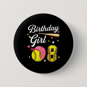Badge Rond 5 Cm Fille 8 Ans Anniversaire Softll Huitième Anniversa