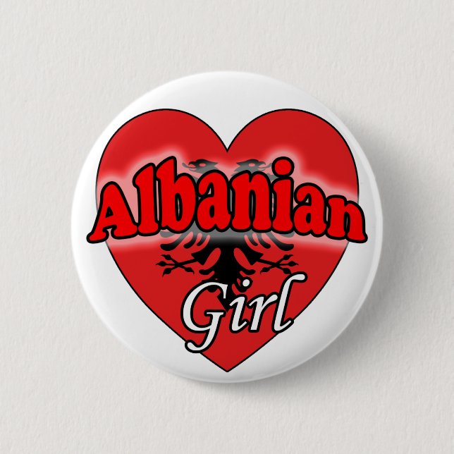 Badge Rond 5 Cm Fille albanaise (Devant)