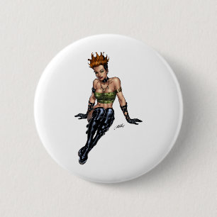 Badge Rond 5 Cm Fille alternative punk par Al Rio