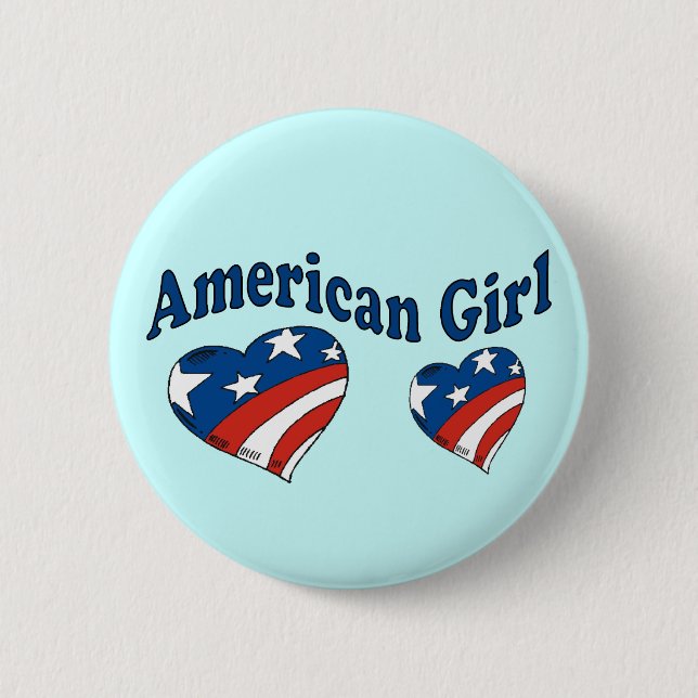 Badge Rond 5 Cm Fille américaine (Devant)