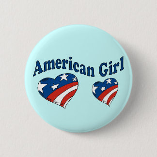 Badge Rond 5 Cm Fille américaine