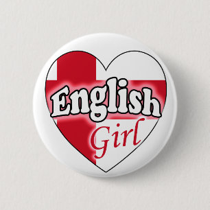 Badge Rond 5 Cm Fille anglaise