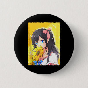Badge Rond 5 Cm Fille Anime Esthétique Cadeau Anime Mignon Pour Fe
