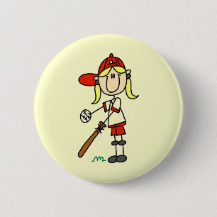 Badge Rond 5 Cm Fille au bâton Tshirts de baseball pour filles