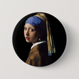Badge Rond 5 Cm fille avec boucle d'oreille