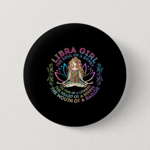 Badge Rond 5 Cm Fille Balance L'Âme D'Une Gitane Anniversaire Hipp