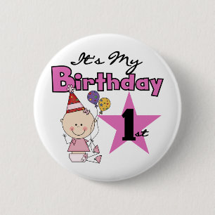Badge Rond 5 Cm Fille C'est mes t-shirts et cadeaux d'anniversaire