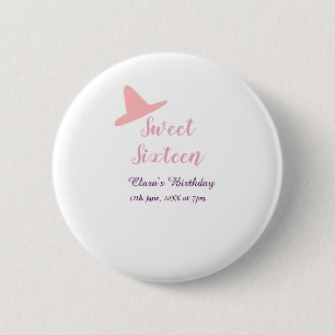 Badge Rond 5 Cm fille cowboy 16 ans anniversaire rose violet nom m