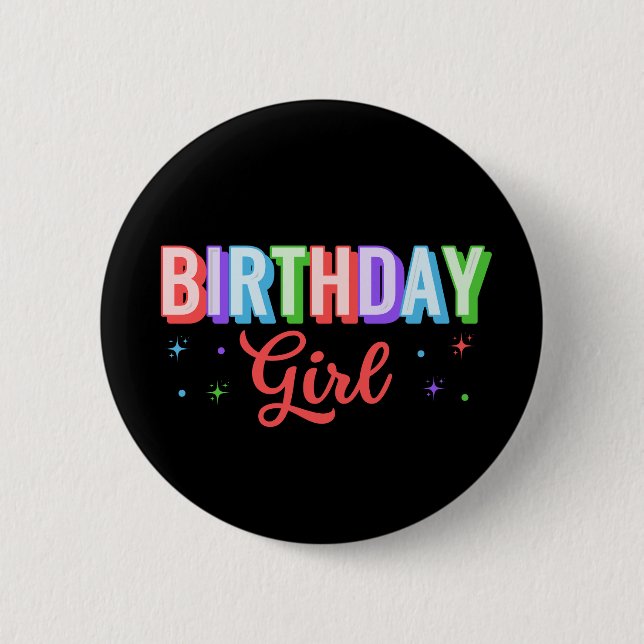 Badge Rond 5 Cm Fille d'anniversaire  (Devant)