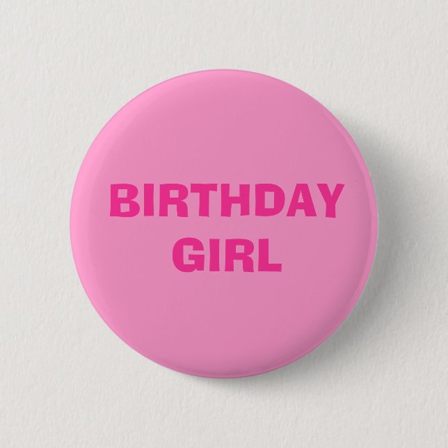 BADGE ROND 5 CM FILLE D'ANNIVERSAIRE (Devant)